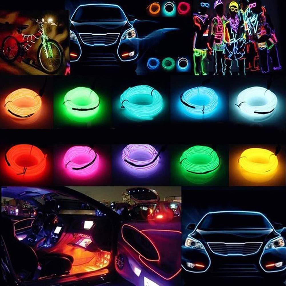 Automaze El Wire, 5M Neon Lights 5V with Fuse Protection for Car Interior Decoration ( Ice Blue )